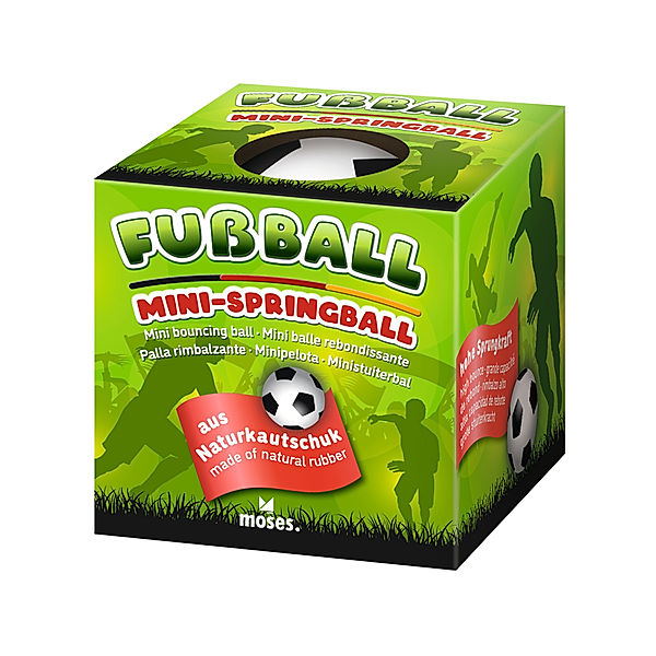 moses Verlag Mini Springball FUSSBALL (6cm) in schwarz/weiss