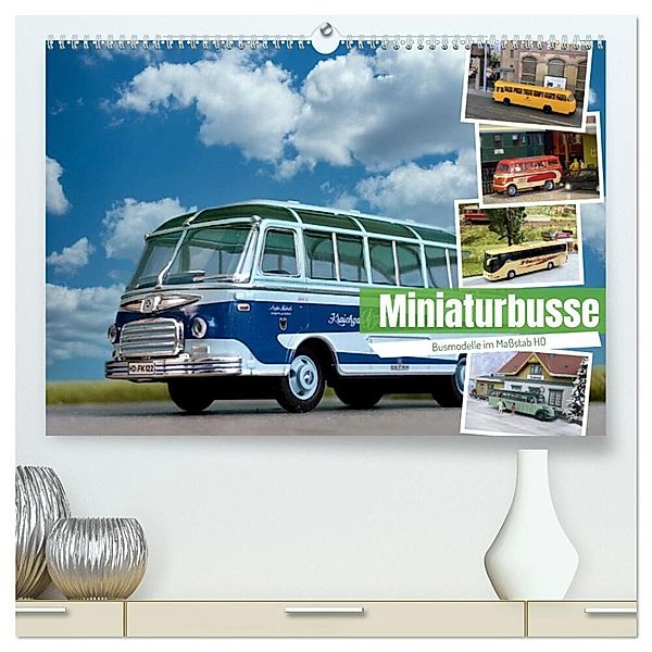 Miniaturbusse (hochwertiger Premium Wandkalender 2024 DIN A2 quer), Kunstdruck in Hochglanz, Klaus-Peter Huschka