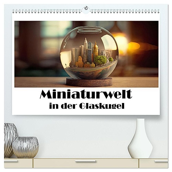Miniaturwelt in der Glaskugel (hochwertiger Premium Wandkalender 2024 DIN A2 quer), Kunstdruck in Hochglanz, Liselotte Brunner-Klaus