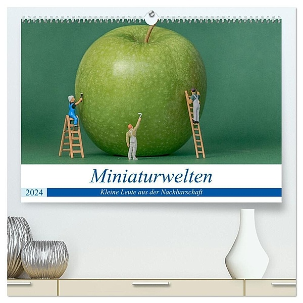 Miniaturwelten - Kleine Leute aus der Nachbarschaft (hochwertiger Premium Wandkalender 2024 DIN A2 quer), Kunstdruck in Hochglanz, Jürgen Trimbach
