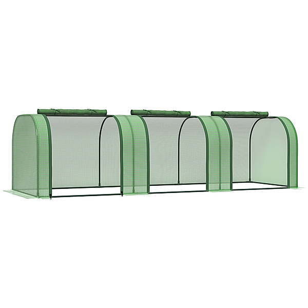 Minifoliengewächshaus mit 3 Rolltüren grün (Farbe: grün)