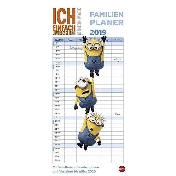 Minions Familienplaner 2019