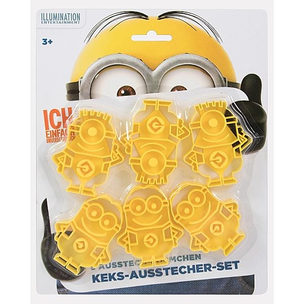 Minions Keks-Ausstecher-Set, 6 Ausstech-Förmchen