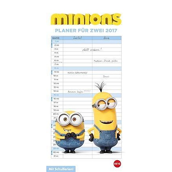 Minions Planer für zwei 2017