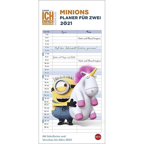 Minions Planer für zwei 2021