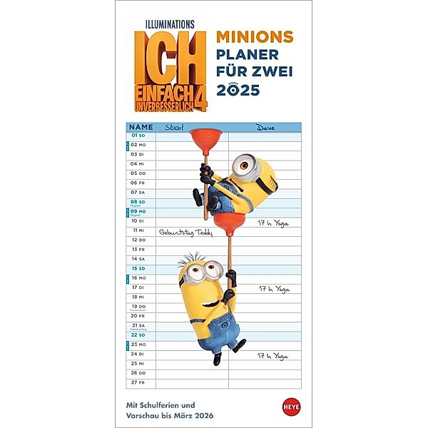 Minions Planer für zwei 2025