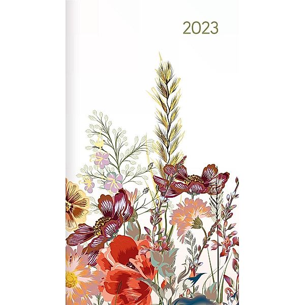 Miniplaner Style Blumenwiese 2023 - Taschen-Kalender 9x15 cm - Weekly - 64 Seiten - 1 Seite 1 Woche - Notiz-Heft - Alpha