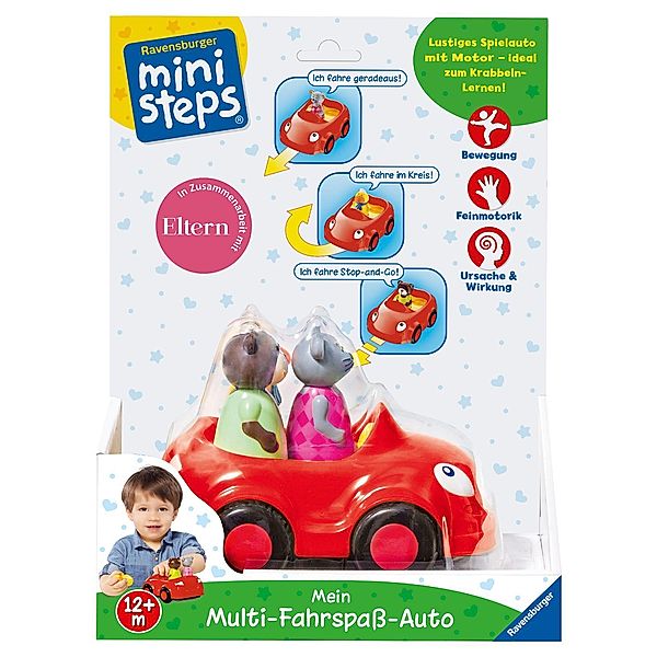 Ravensburger Verlag ministeps® Spielzeugauto MEIN MULTI-FAHRSPAß-AUTO 4-teilig