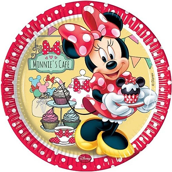 Minnie Mouse Café Teller 8 Stück 23cm