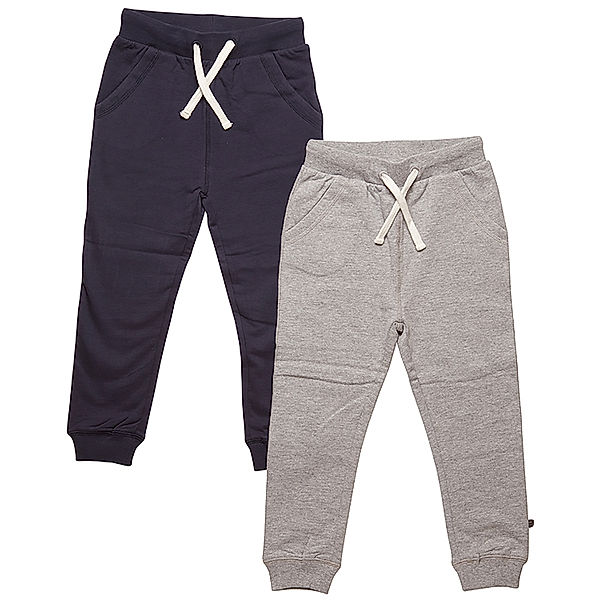 Minymo Minymo Jogginghose, 2er-Set, marine/grau (Größe: 128)