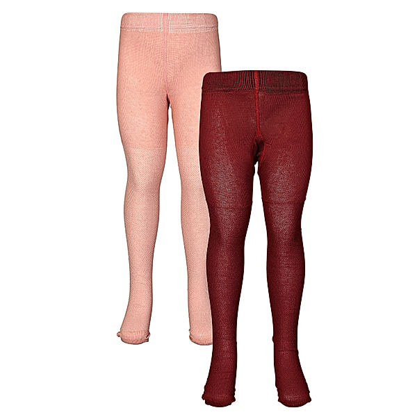 Minymo Minymo Strumpfhose Freja, 2er-Set, rosa/rot (Größe: 116/122)