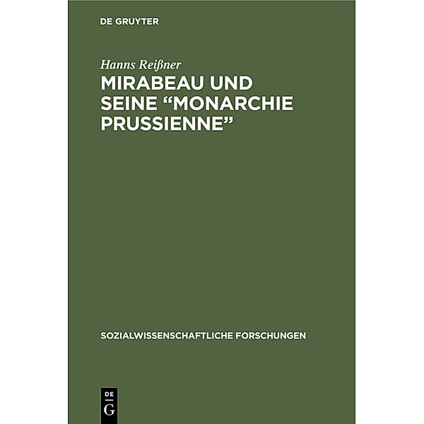 Mirabeau und seine Monarchie Prussienne, Hanns Reissner