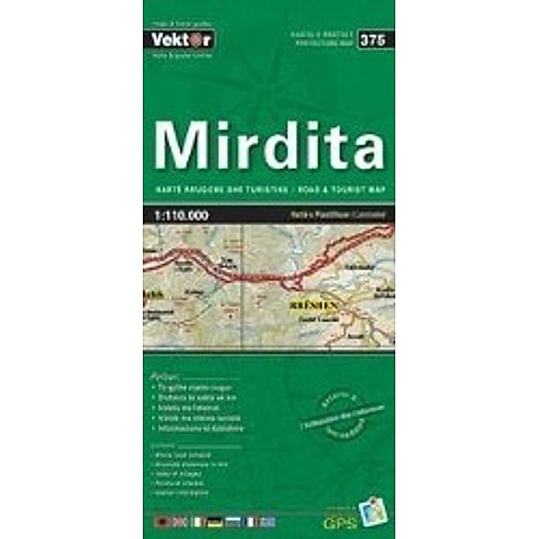 Mirdita Provinzkarte 1 : 110 000 GPS