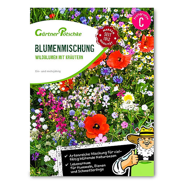 Mischung Wildblumen mit Kräutern  ein- und mehrjährig