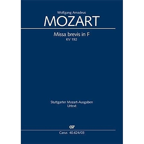 Missa brevis F-Dur KV 192 (186f) (Kleine Credomesse), Klavierauszug, Wolfgang Amadeus Mozart