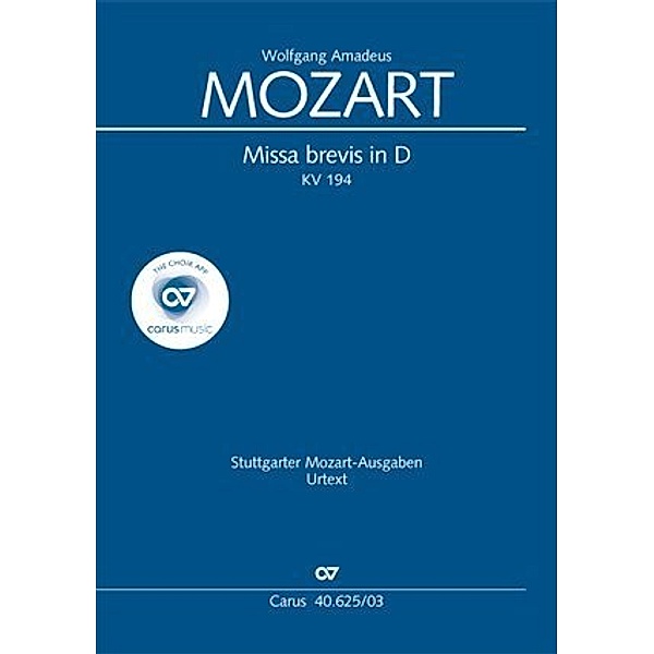 Missa brevis in D (Klavierauszug), Wolfgang Amadeus Mozart