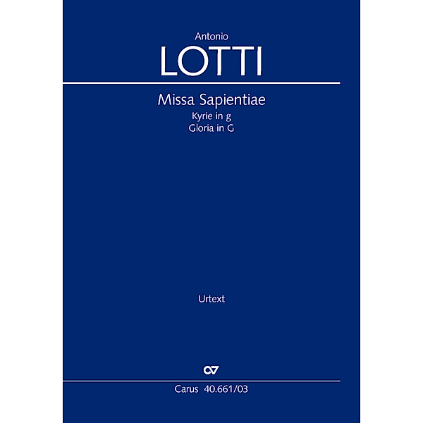 Missa Sapientiae (Klavierauszug), Antonio Lotti