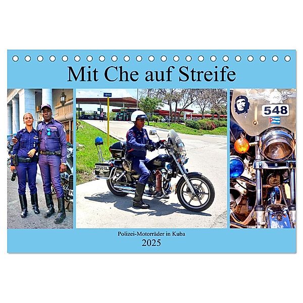 Mit Che auf Streife - Polizei-Motorräder in Kuba (Tischkalender 2025 DIN A5 quer), CALVENDO Monatskalender, Calvendo, Henning von Löwis of Menar