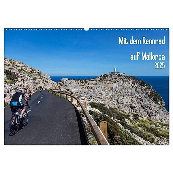 Mit dem Rennrad auf Mallorca (Wandkalender 2025 DIN A2 quer), CALVENDO Monatskalender, Calvendo, Herbert Poul