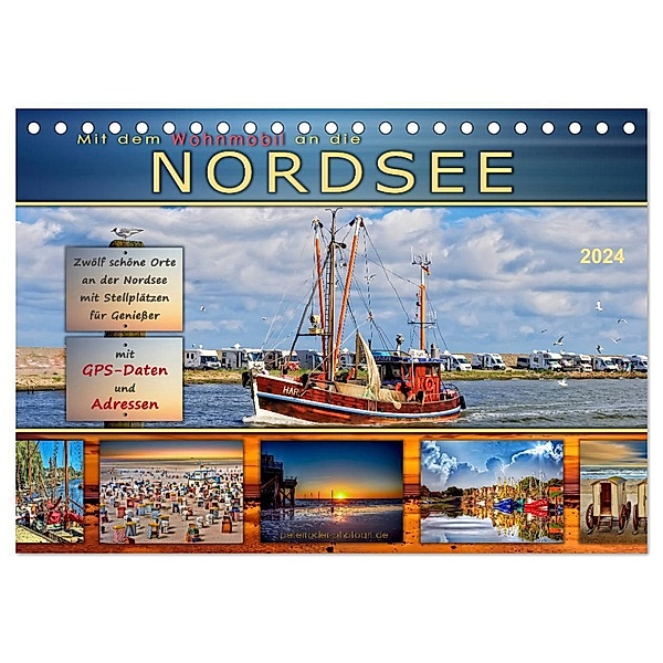 Mit dem Wohnmobil an die Nordsee (Tischkalender 2024 DIN A5 quer), CALVENDO Monatskalender, Peter Roder