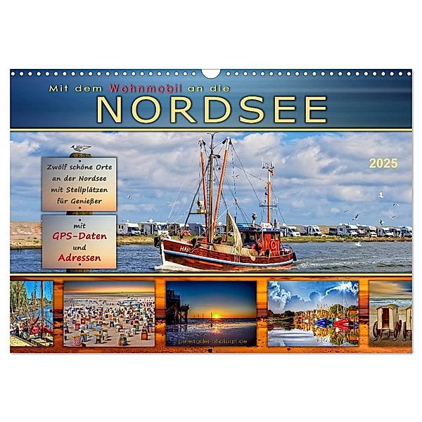 Mit dem Wohnmobil an die Nordsee (Wandkalender 2025 DIN A3 quer), CALVENDO Monatskalender, Calvendo, Peter Roder