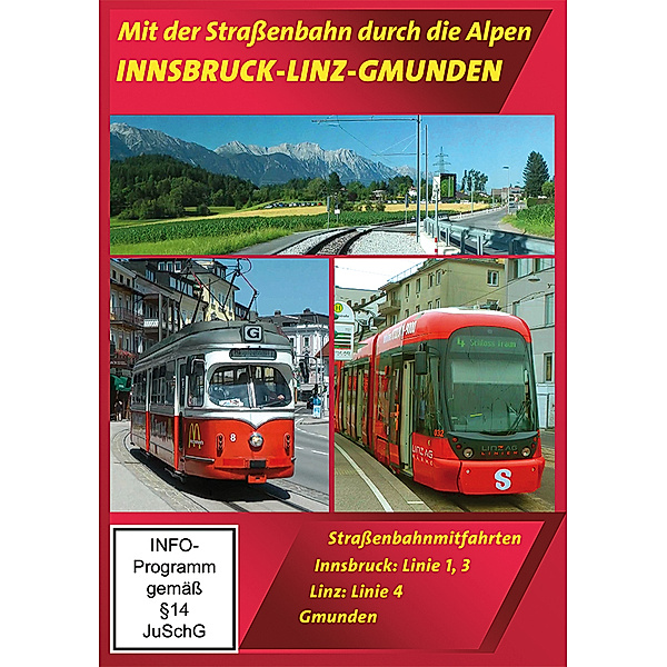 Mit der Straßenbahn durch die Alpen - Innsbruck, Linz, Gmunden,1 DVD