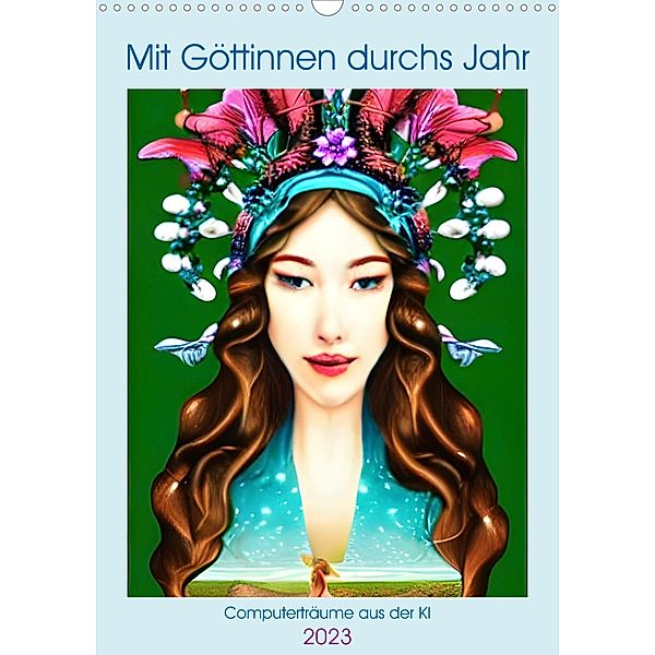 Mit Göttinnen durchs Jahr - Computerträume aus der KI (Wandkalender 2023 DIN A3 hoch), Christine aka stine1
