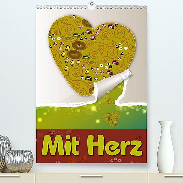 Mit HerzAT-Version  (Premium, hochwertiger DIN A2 Wandkalender 2023, Kunstdruck in Hochglanz), Iboneby Joy