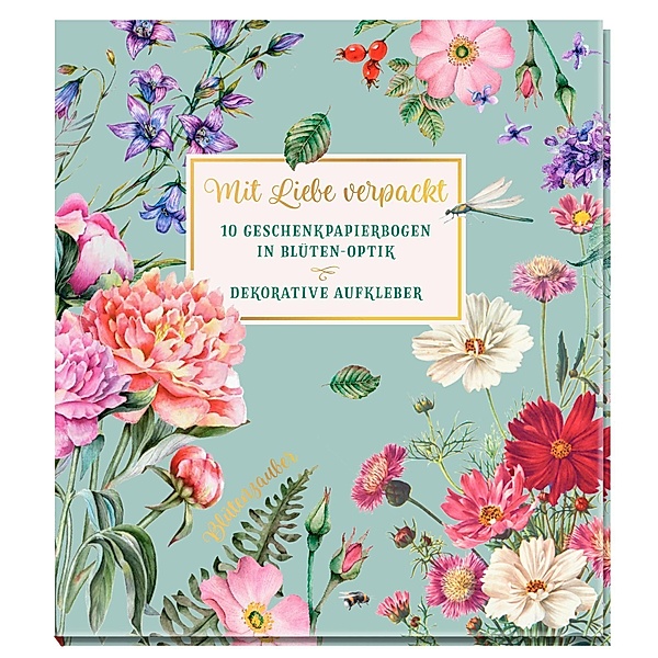 Mit Liebe verpackt - 10 Geschenkpapierbogen in Blüten-Optik, Groh Verlag