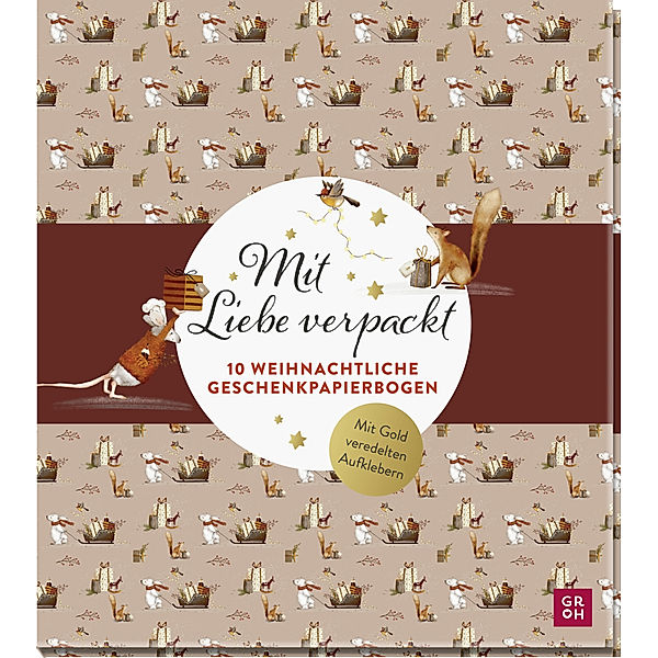 Mit Liebe verpackt - 10 weihnachtliche Geschenkpapierbogen, Groh Verlag