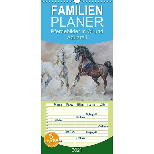 Mit Pferden durch die Jahreszeiten - Pferdebilder in Öl und Aquarell - Familienplaner hoch (Wandkalender 2021 , 21 cm x, Zenon Aniszewski