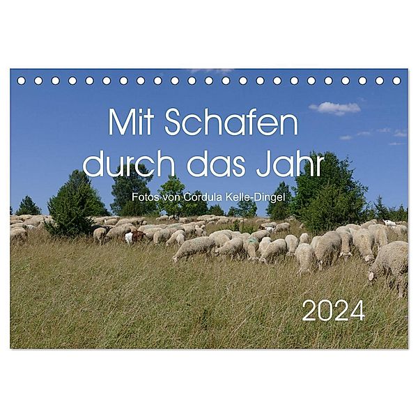 Mit Schafen durch das Jahr (Tischkalender 2024 DIN A5 quer), CALVENDO Monatskalender, CoKeDi-Photographie, Cordula Kelle-Dingel