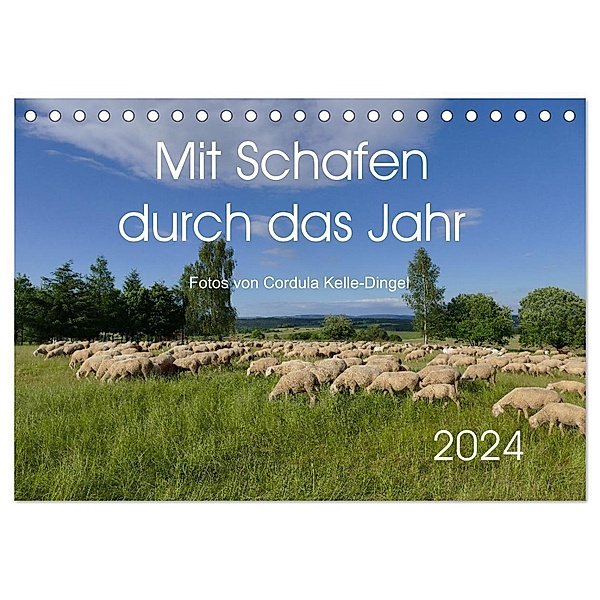 Mit Schafen durch das Jahr (Tischkalender 2024 DIN A5 quer), CALVENDO Monatskalender, CoKeDi-Photographie, Cordula Kelle-Dingel