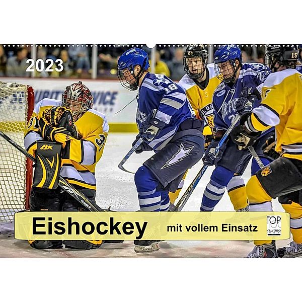 Mit vollem Einsatz - Eishockey (Wandkalender 2023 DIN A2 quer), Peter Roder