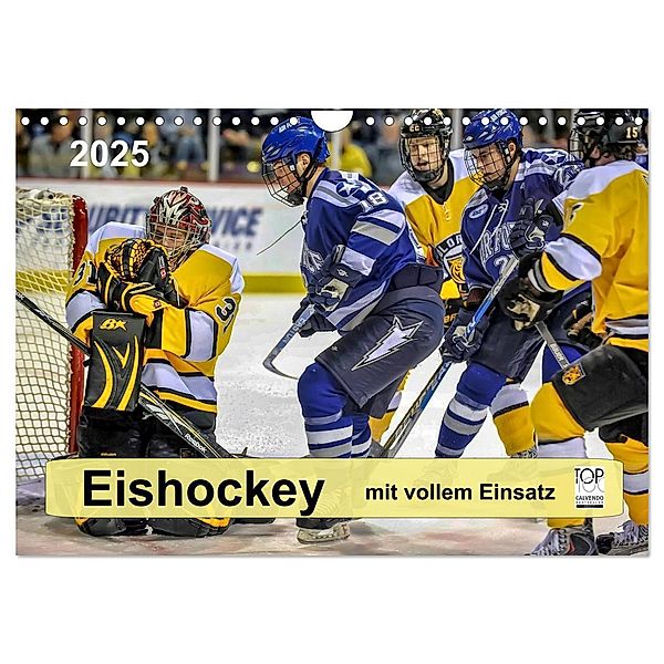 Mit vollem Einsatz - Eishockey (Wandkalender 2025 DIN A4 quer), CALVENDO Monatskalender, Calvendo, Peter Roder
