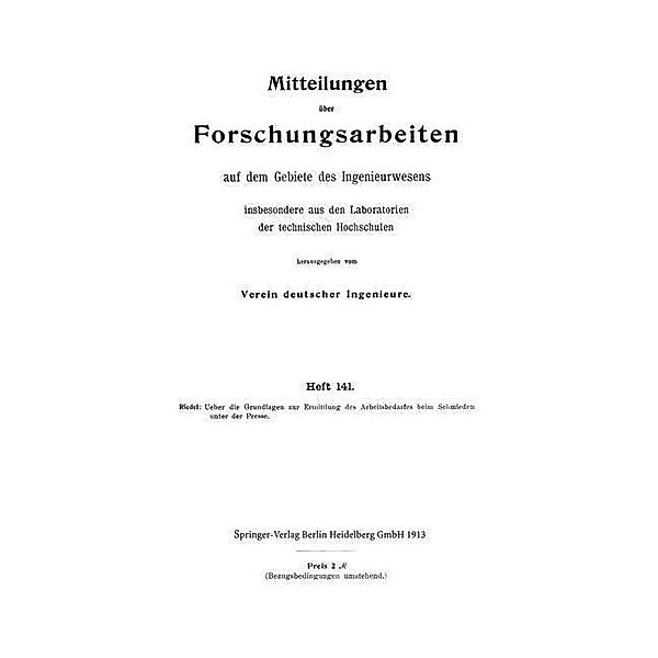 Mitteilungen über Forschungsarbeiten, Friedrich Riedel