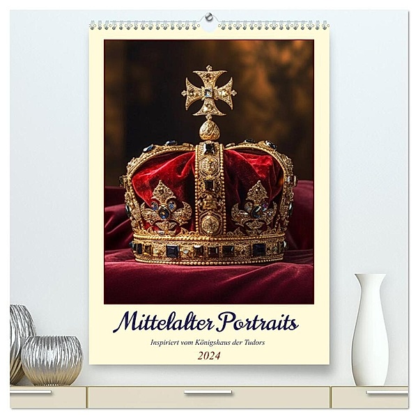 Mittelalter Portraits. Inspiriert vom Königshaus der Tudors (hochwertiger Premium Wandkalender 2024 DIN A2 hoch), Kunstdruck in Hochglanz, Rose Hurley