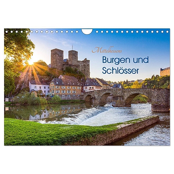 Mittelhessens Burgen und Schlösser (Wandkalender 2024 DIN A4 quer), CALVENDO Monatskalender, Silke Koch