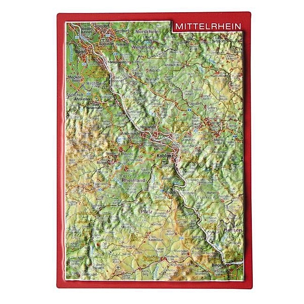 Mittelrhein, Reliefpostkarte. Middle Rhine / Rhin moyen, André Markgraf, Mario Engelhardt
