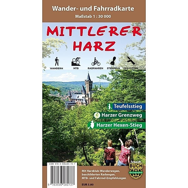 Mittlerer Harz, Wander- und Fahrradkarte, Spachmüller, Gunther Schmidt