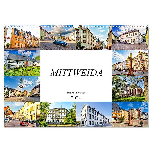 Mittweida Impressionen (Wandkalender 2024 DIN A3 quer), CALVENDO Monatskalender, Dirk Meutzner