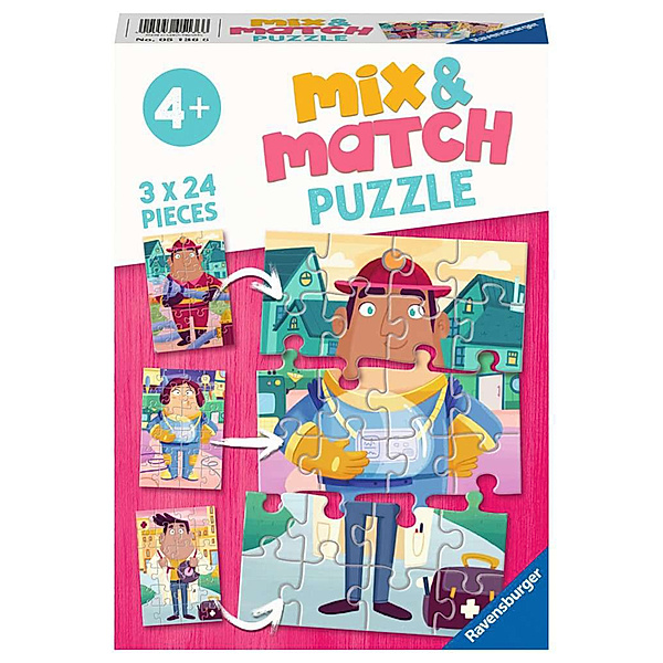 Ravensburger Verlag Mix&Match Puzzle MEINE LIEBSTEN BERUFE 3x24-teilig