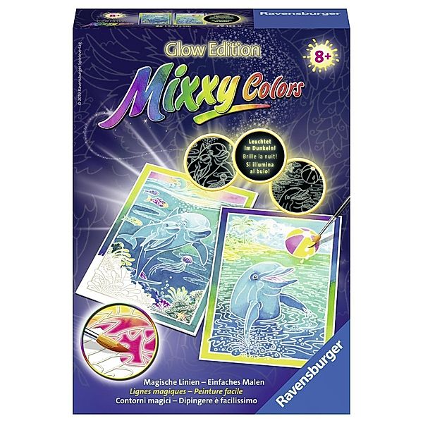 Mixxy Colors Glow Edition, Bildgröße 15 x 21 cm: Fröhliche Delfine