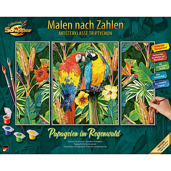 Noris Spiele, Schipper MNZ - Papageien im Regenwald (Triptychon)