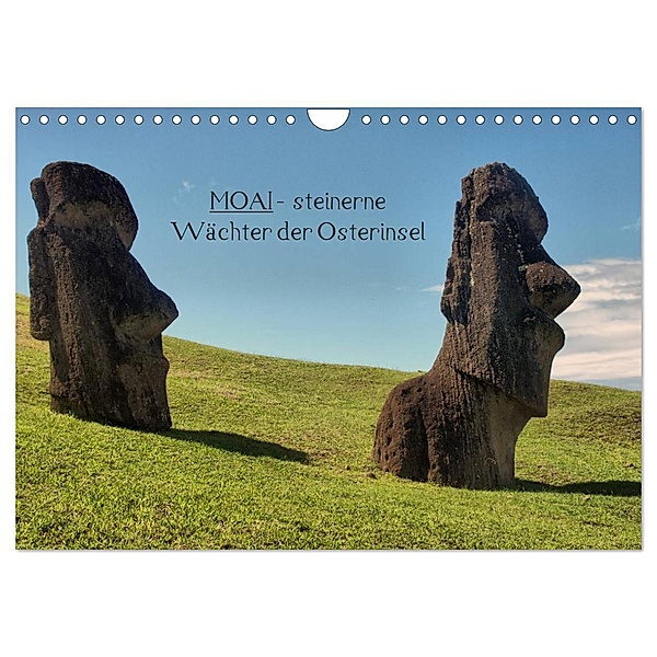 MOAI - steinerne Wächter der Osterinsel (Wandkalender 2024 DIN A4 quer), CALVENDO Monatskalender, Carina Hartmann