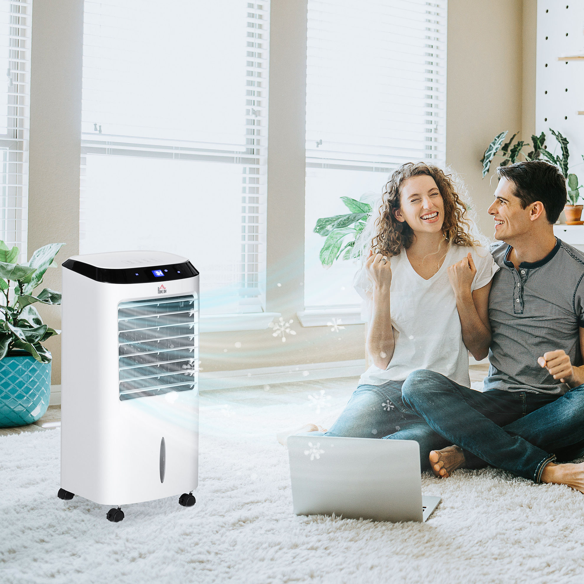 Mobile Klimaanlage mit Eisboxen, mit Fernbedienung, mit Rollen bunt Farbe:  weiß, schwarz online kaufen - Orbisana