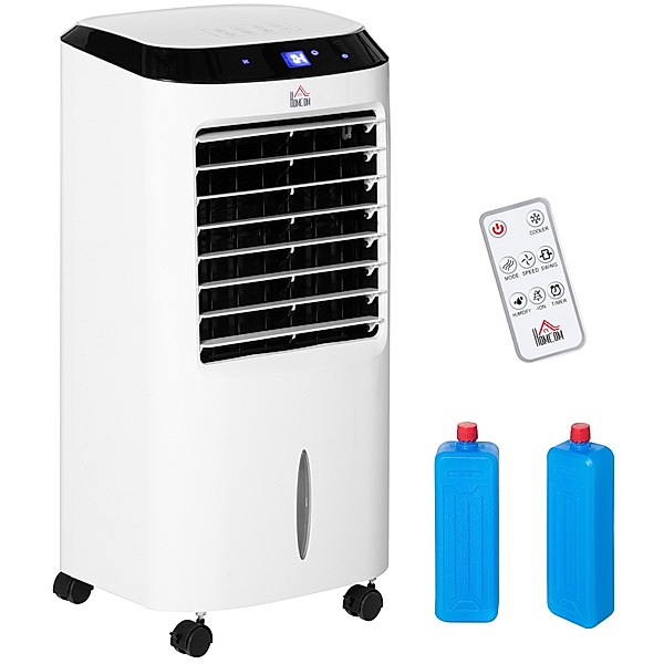 Mobile Klimaanlage mit Eisboxen, mit Fernbedienung, mit Rollen bunt (Farbe: weiß, schwarz)