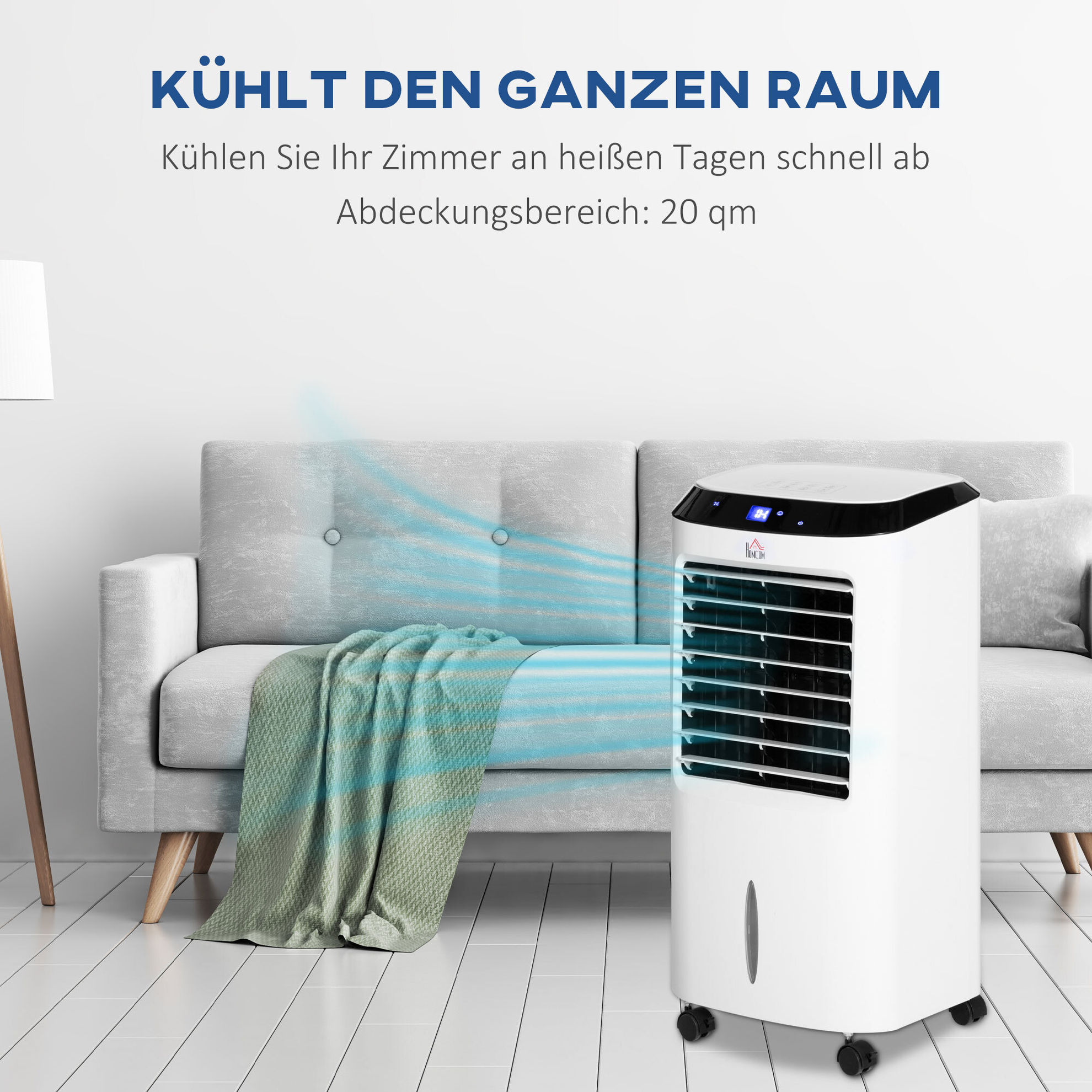Mobile Klimaanlage mit Eisboxen, mit Fernbedienung, mit Rollen bunt Farbe:  weiß, schwarz | Weltbild.de