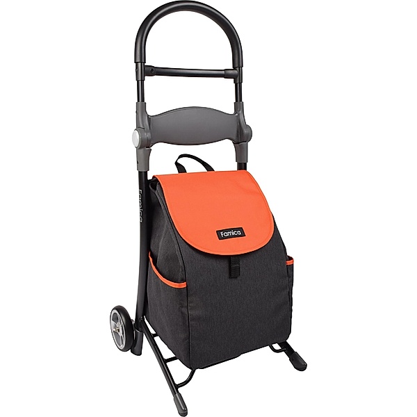 Mobilex Koala Einkaufstrolley mit Sitzfunktion, Sitzhöhe 65cm (Farbe: orange)
