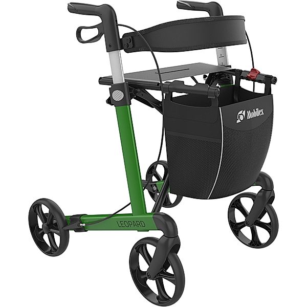 Mobilex Leopard Rollator, Sitzhöhe 62 cm (Farbe: grün)